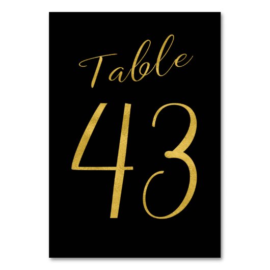 Numéro de table élégant noir paillettes or mariage (Par défaut)