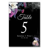 Numéro De Table Élégant noir violet gothique Mariage crâne floral (Par défaut)