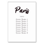 Numéro De Table Élégant nom de table personnalisée Assignation de  (Dos)