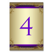 Numéro De Table Élégant nombre de tables violet et or (Dos)