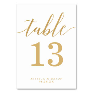 Numéro De Table Élégant nombre minimal de tables d'or