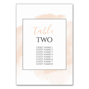 Numéro De Table Élégant Noms d'invités Mariages d'aquarelle