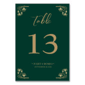 Numéro De Table Elégant or Art Déco mariage Table assise (Dos)