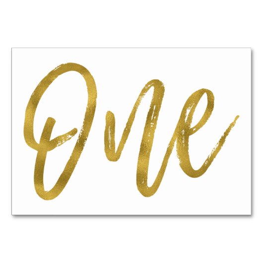 Numéro de table élégant or et blanc un (Dos)