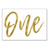 Numéro de table élégant or et blanc un (Devant)