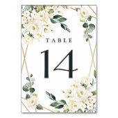 Numéro De Table Elégant or Géométrique Flore Mariage (Dos)