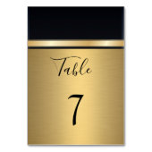 Numéro De Table Élégant or moderne/mariage noir (Dos)