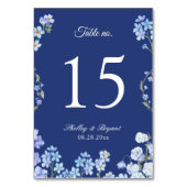Numéro De Table Élégant Oublie-moi Nots Floral Mariage Numéro de t (Dos)