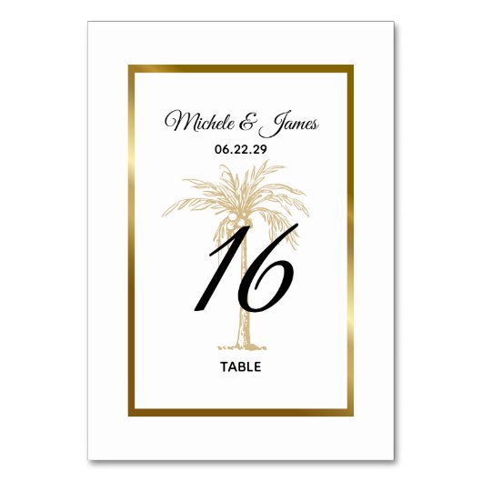 Numéro De Table Elégant Palm Tree Mariage tropical (Par défaut)
