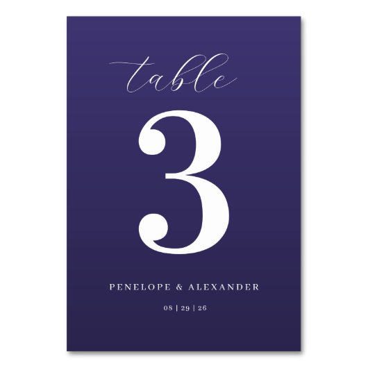 Numéro De Table Élégant Panneau de Table Numéroté Violet (Par défaut)