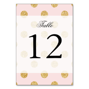 Numéro De Table Élégant Parties scintillant rose et or Motif Pois