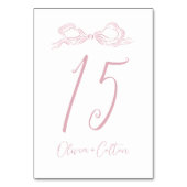 Numéro De Table Élégant Pastel Pink Mariage de la main tiré (Par défaut)
