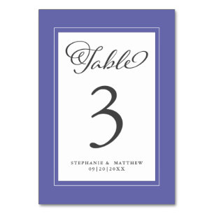 Numéro De Table Elégant Périwinkle Mariage Réception Chic tendance