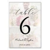 Numéro De Table Elegant Photo Collage Wedding Table Number Card (Par défaut)