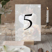 Numéro De Table Elegant Photo Wedding Table Number Card