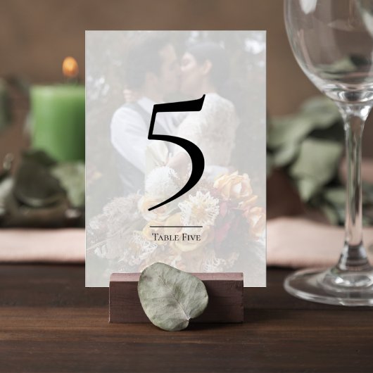 Numéro De Table Elegant Photo Wedding Table Number Card