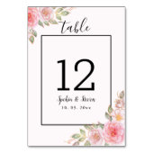 Numéro De Table Elegant Pink Floral Wedding Party with Gold  (Par défaut)