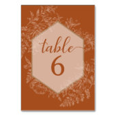 Numéro De Table Élégant Polygone géométrique Terra Cotta (Dos)