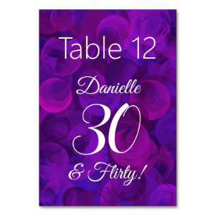Numéro De Table Elégant Purple 30 et Flirty fête d'anniversaire