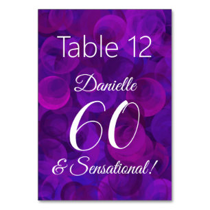 Numéro De Table Elegant Purple 60 et fête d'anniversaire sensation