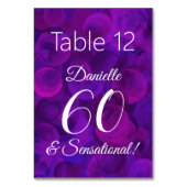 Numéro De Table Elegant Purple 60 et fête d'anniversaire sensation (Dos)