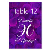 Numéro De Table Elegant Purple 90 et fête d'anniversaire sans esca (Dos)