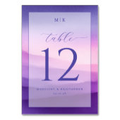 Numéro De Table Elegant Purple Gradient Table Number (Dos)