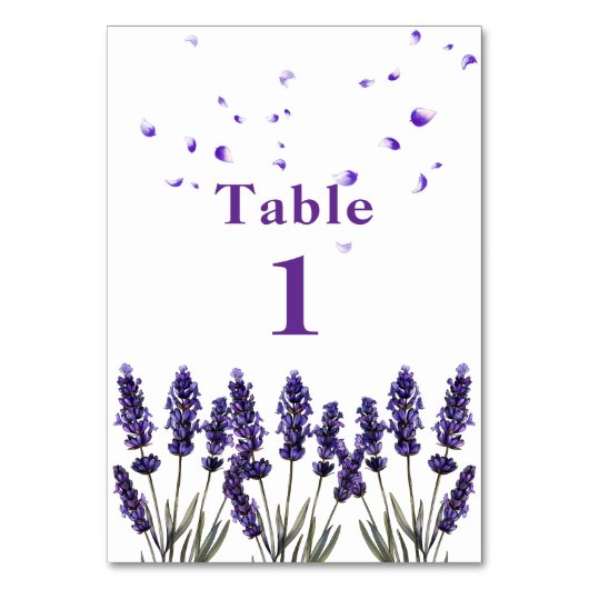 Numéro De Table Elegant Purple Lavender Floral Wedding (Par défaut)