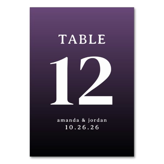 Numéro De Table Elegant Purple Table Number (Par défaut)
