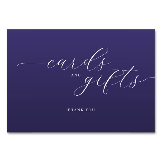 Numéro De Table Elegant Purple Typographic Thank You Card (Devant)