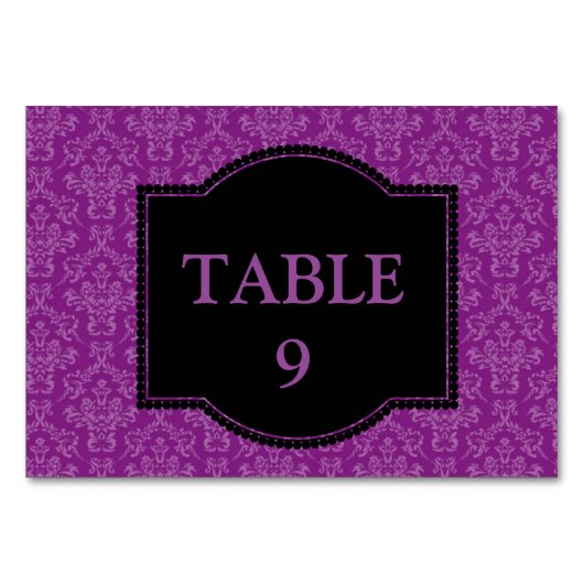 Numéro De Table Elegant Purple Vintage Damask Custom (Devant)
