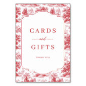 Numéro De Table Elegant Red Engraver Pastoral Border (Dos)