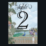 Numéro De Table Elégant Regency Era Peacock Vintage Garden Mariage<br><div class="desc">Cette élégante vintage Regency Era Jardin anglais Bridgerton accueil de mariage esthétique Table Number présente une douce teinte bleu, vert et violet glycine scène florale et botanique, avec script de calligraphie "Table" et grand nombre de tableau sur les DEUX côtés. Personnalisez facilement le numéro des tables de réception ! ♥...</div>
