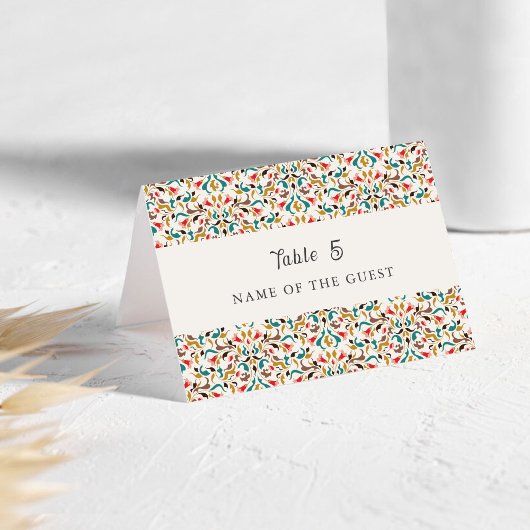 Numéro De Table Elegant Romantic Floral Wreath Wedding Place Card
