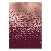 Numéro De Table Élégant Rose Bourgogne Gold Polka Dot Gradient (Dos)