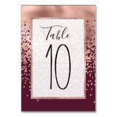 Numéro De Table Élégant Rose Bourgogne Gold Polka Dot Gradient (Par défaut)