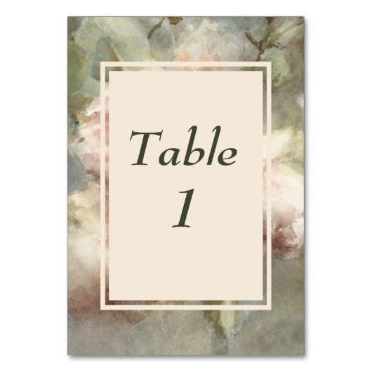 Numéro De Table Elégant Rose d'antiquité douce rose Mariage d'aqua (Par défaut)