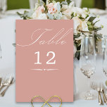 Numéro De Table Élégant Rose de calligraphie Mariage or<br><div class="desc">Carte de numéro de table rose Gold mariage avec calligraphie élégante et numéro de table modifiable. Un design minimaliste simple et moderne qui s'adapte à vos couleurs mariages. Le tableau est écrit en écriture manuscrite et le modèle est prêt à modifier le numéro de table. Les invitations coordonnées, la papeterie...</div>