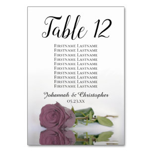 Numéro De Table Élégant Rose Dusty Mauve Mariage de tableau de si