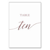 Numéro De Table Élégant Rose Gold Calligraphie Tableau Dix (Par défaut)