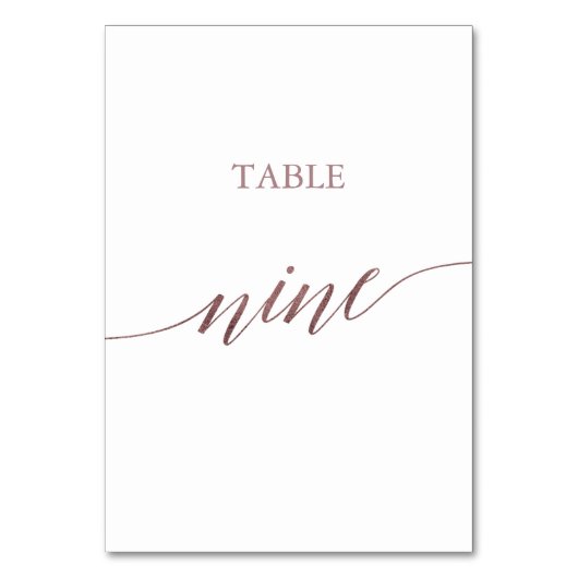 Numéro De Table Élégant Rose Gold Calligraphy Table Neuf (Dos)