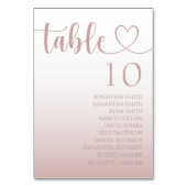 Numéro De Table Élégant Rose Gold Heart Mariage dégradant (Par défaut)