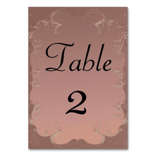 Numéro De Table Elégant Rose Gold Mariage RéceptionTable (Dos)