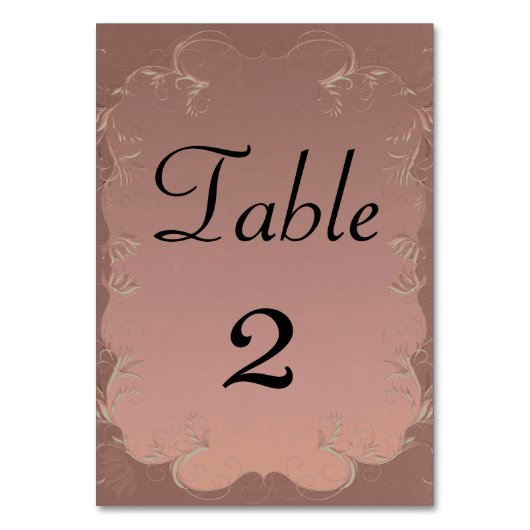 Numéro De Table Elégant Rose Gold Mariage RéceptionTable (Par défaut)