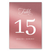 Numéro De Table Elegant Rose Gold Modern Wedding (Dos)