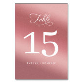 Numéro De Table Elegant Rose Gold Modern Wedding (Par défaut)