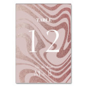 Numéro De Table Élégant Rose liquide Mariage or (Dos)