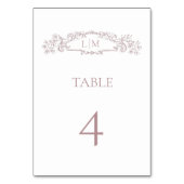 Numéro De Table Élégant Rose mariage de monogramme de crête botani (Par défaut)