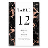 Numéro De Table Élégant Rose noir en marbre or Mariage (Par défaut)