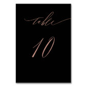 Numéro De Table Élégant Rose noir Gold Script 10 Mariage (Par défaut)
